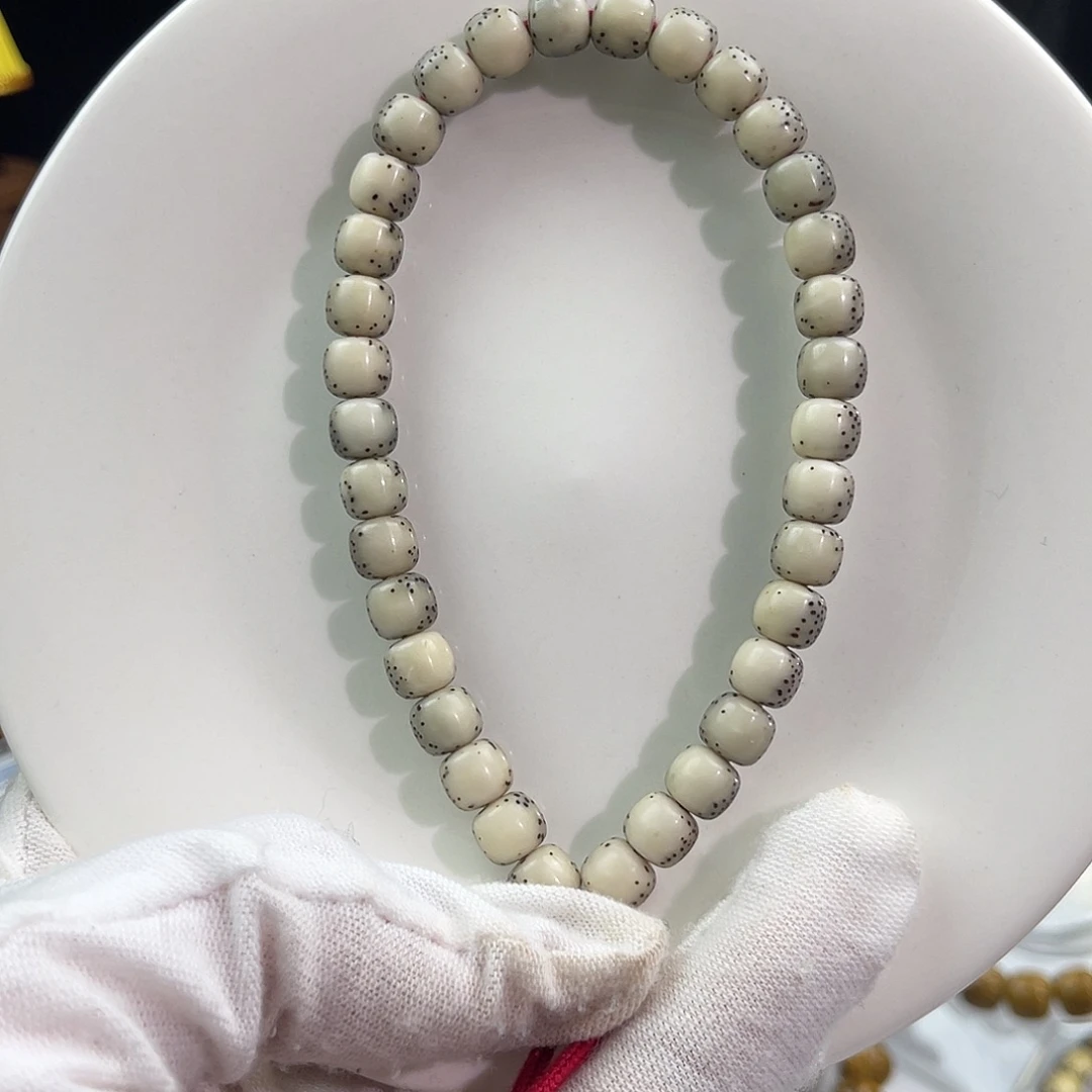 星月菩提手串石玉糯冰河豚绿背7×60009