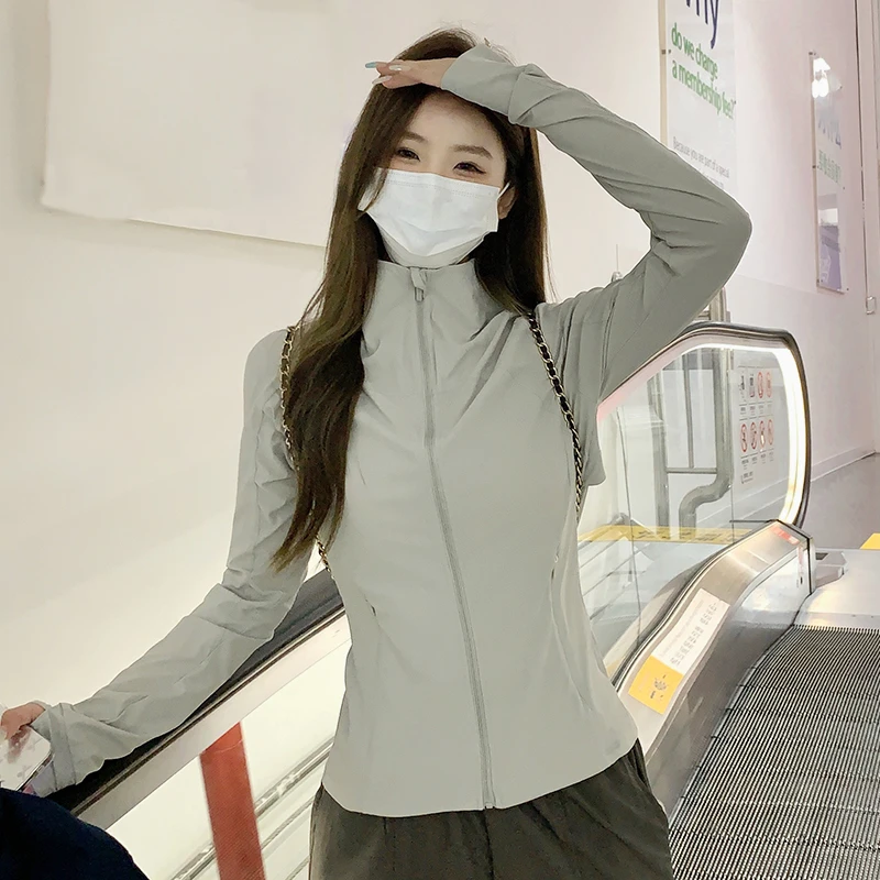 lulu防晒衣女款夏季2025新款修身立领冰丝瑜伽服防紫外线薄款外套