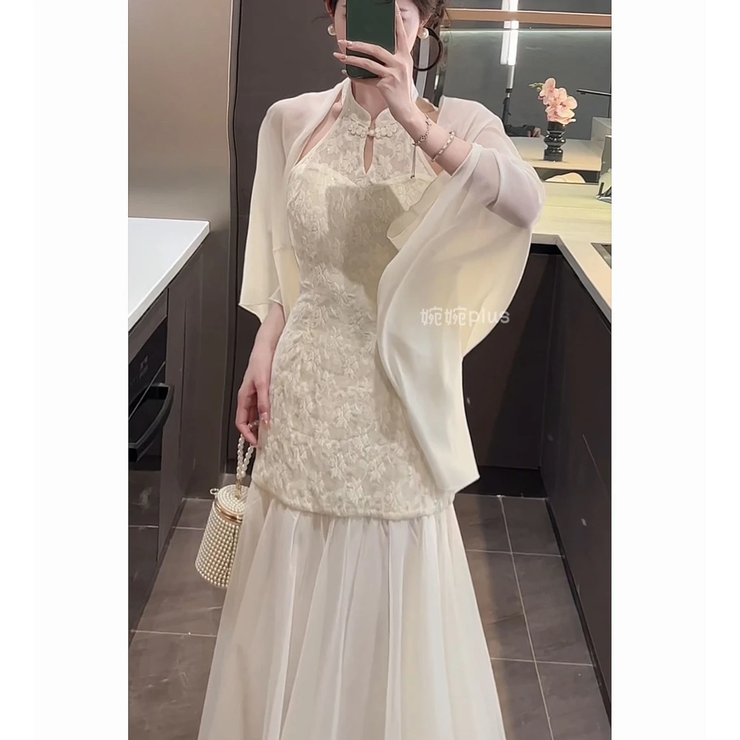 【婉婉定制】【流仙裙】连衣裙套装预CDW5TZ2516A蕾丝白色时尚夏季