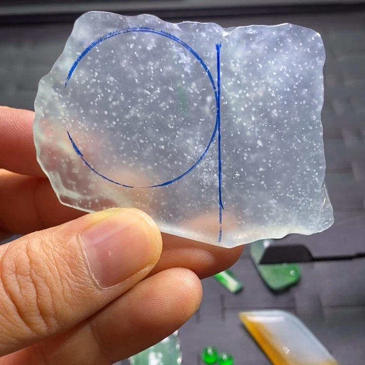 定制翡翠未镶嵌莫西沙高冰雪花棉