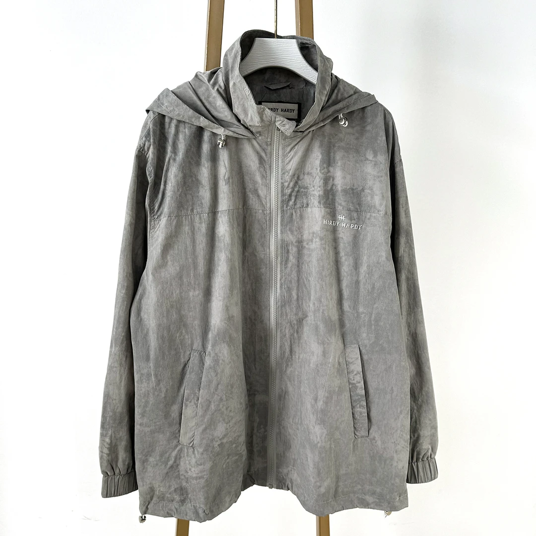 3565秋季新款美式休闲中性款水墨画高珠波外套男女同款上衣