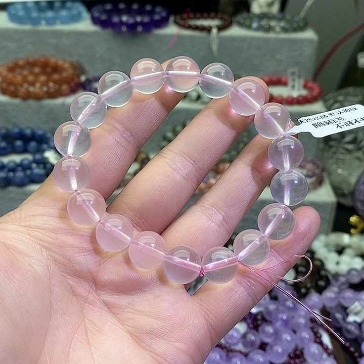 水晶手链未镶嵌冰桔粉11.7