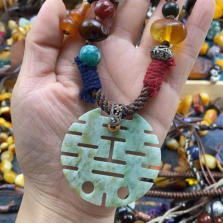 翡翠未镶嵌项链项链