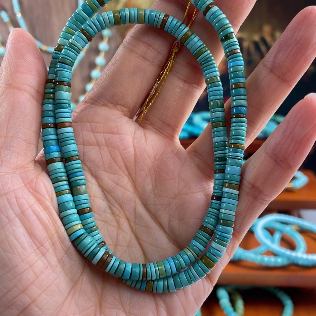 绿松石未镶嵌珠宝半成品绿松石直切108卡5.4