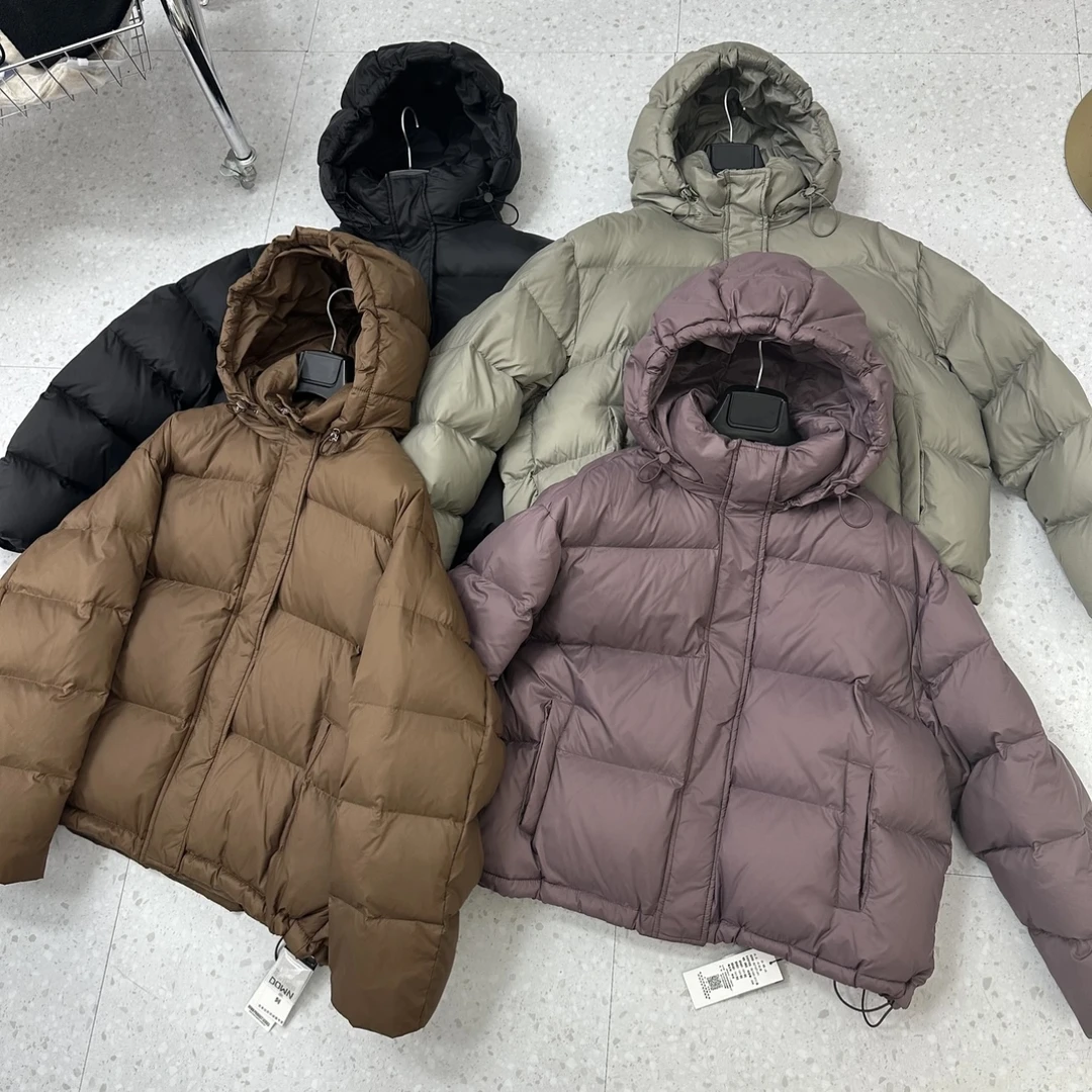 【帽子可拆】女款羽绒服加厚保暖冬季百搭休闲连帽纯色羽绒服