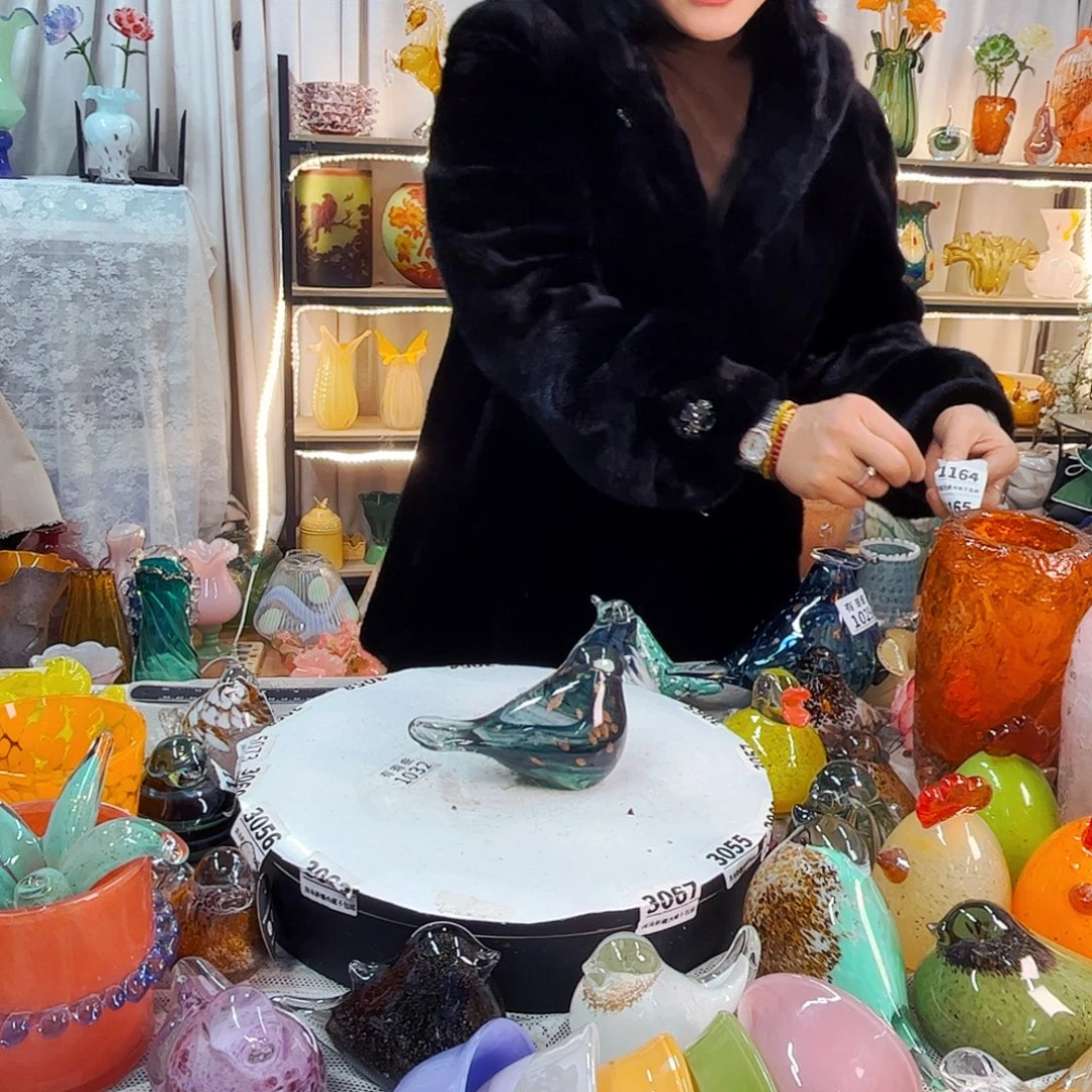 鸟家悦美居琉璃摆件