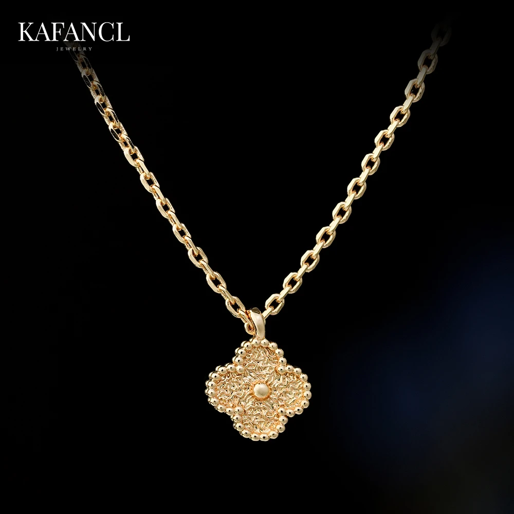 链子925银 红楼 链子925银 镀K金 烫金色迷你草草项链 ZF-B440