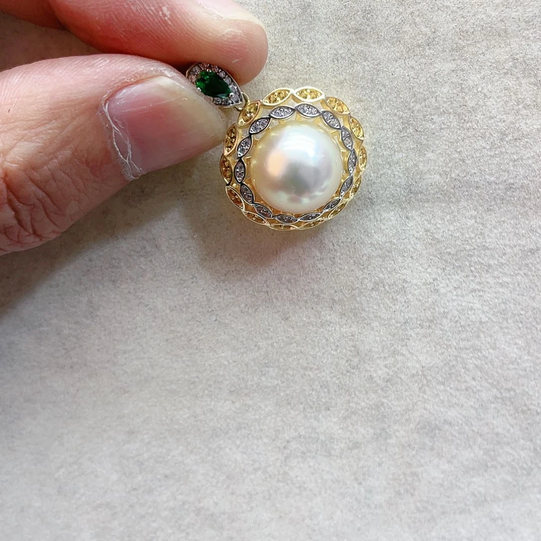 海水珍珠颈饰银S925镶嵌