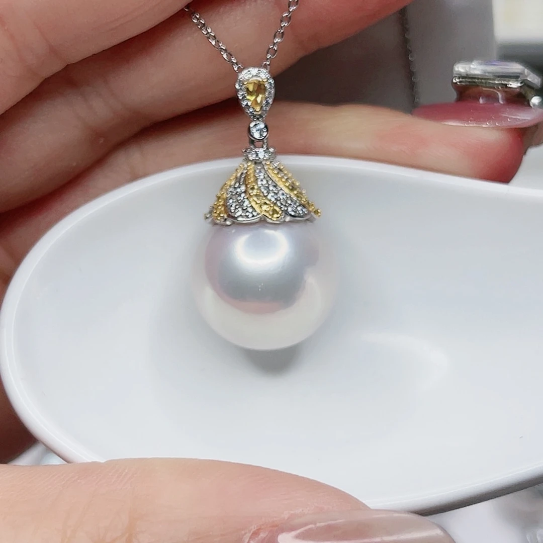 淡水珍珠颈饰银S925镶嵌