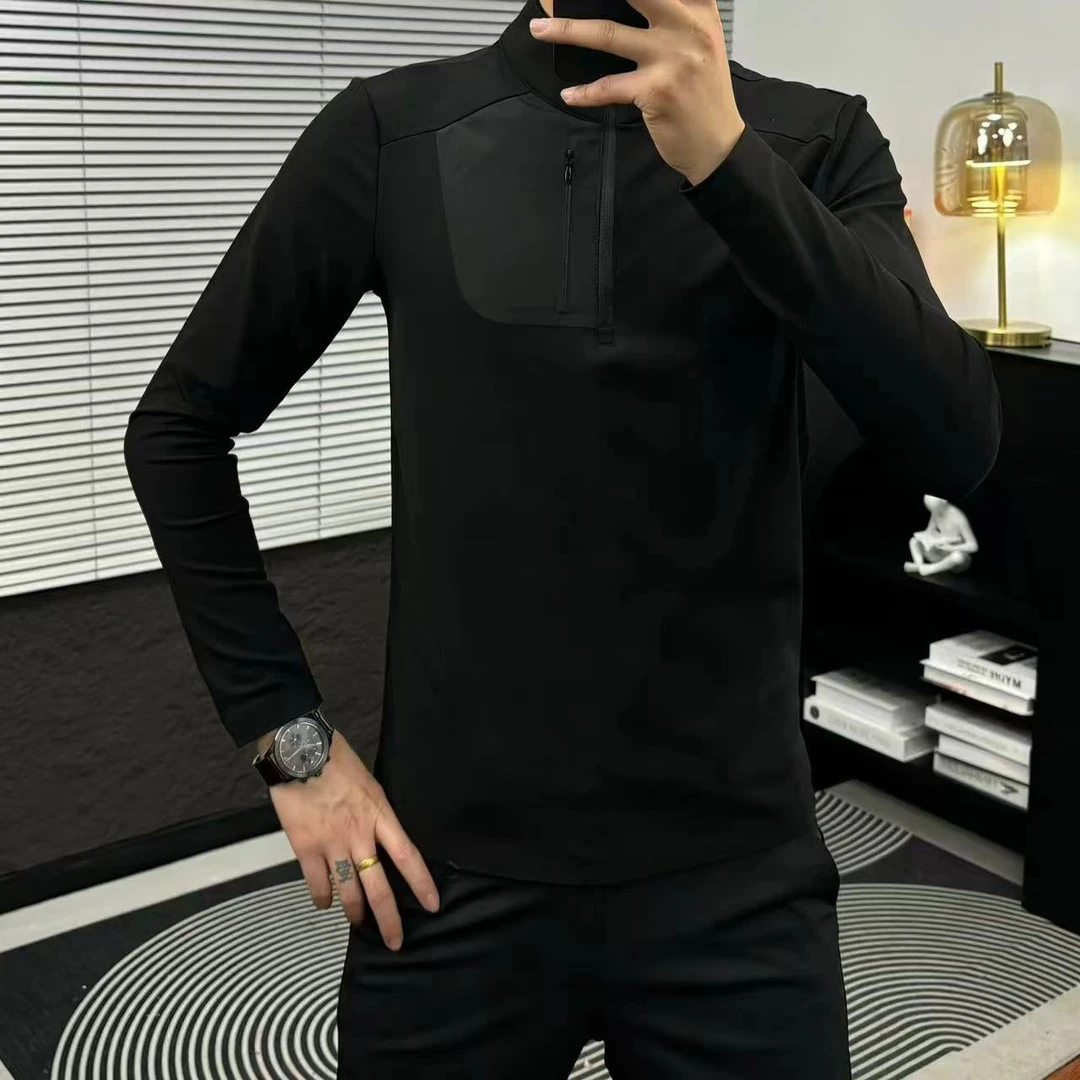 商务休闲男士打底卫衣速干衣