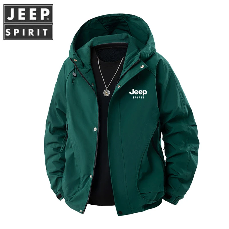 JEEPSPIRIT/吉普连帽夹克男春秋季2025新款男士秋装情侣外套上衣