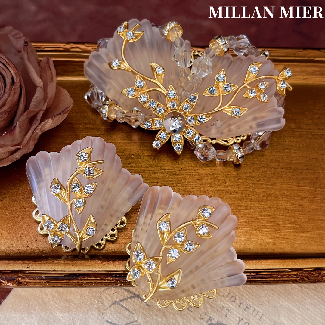 铜合金树脂耳饰 【2029】法式西洋古董耳环MILLANMIER