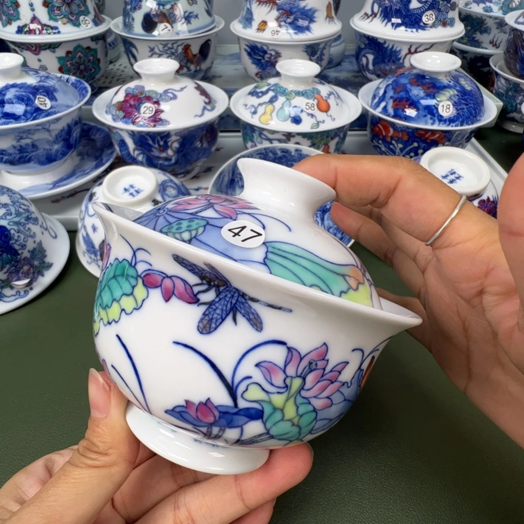 陶瓷景德镇纯手工纯手绘茶具木木47