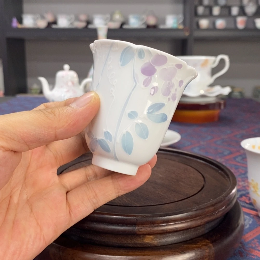 紫藤花釉下品茗杯