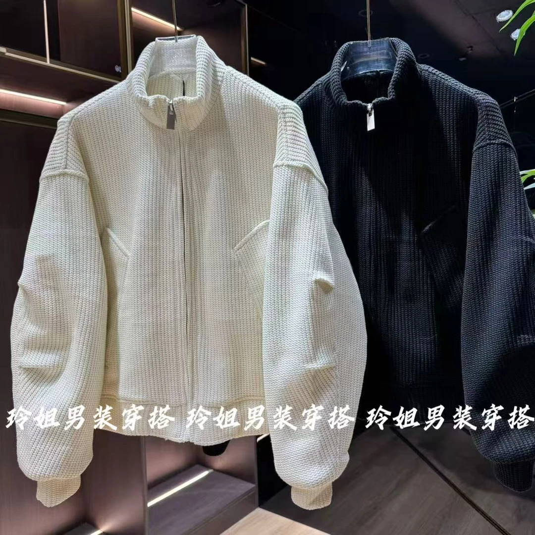 2685冬季男女同款潮牌宽松国标50白鸭绒高领针织羽绒服外套休闲