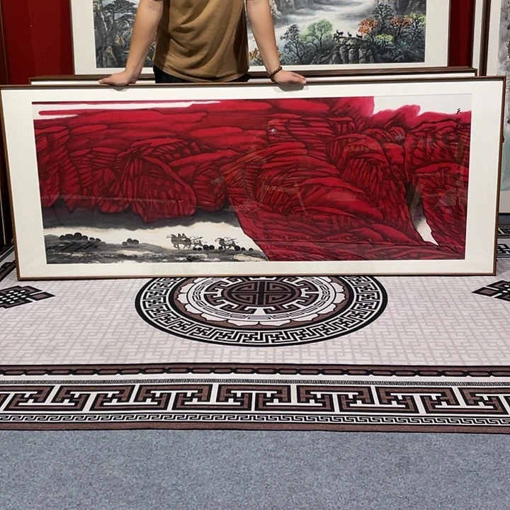 国画手绘作品带框