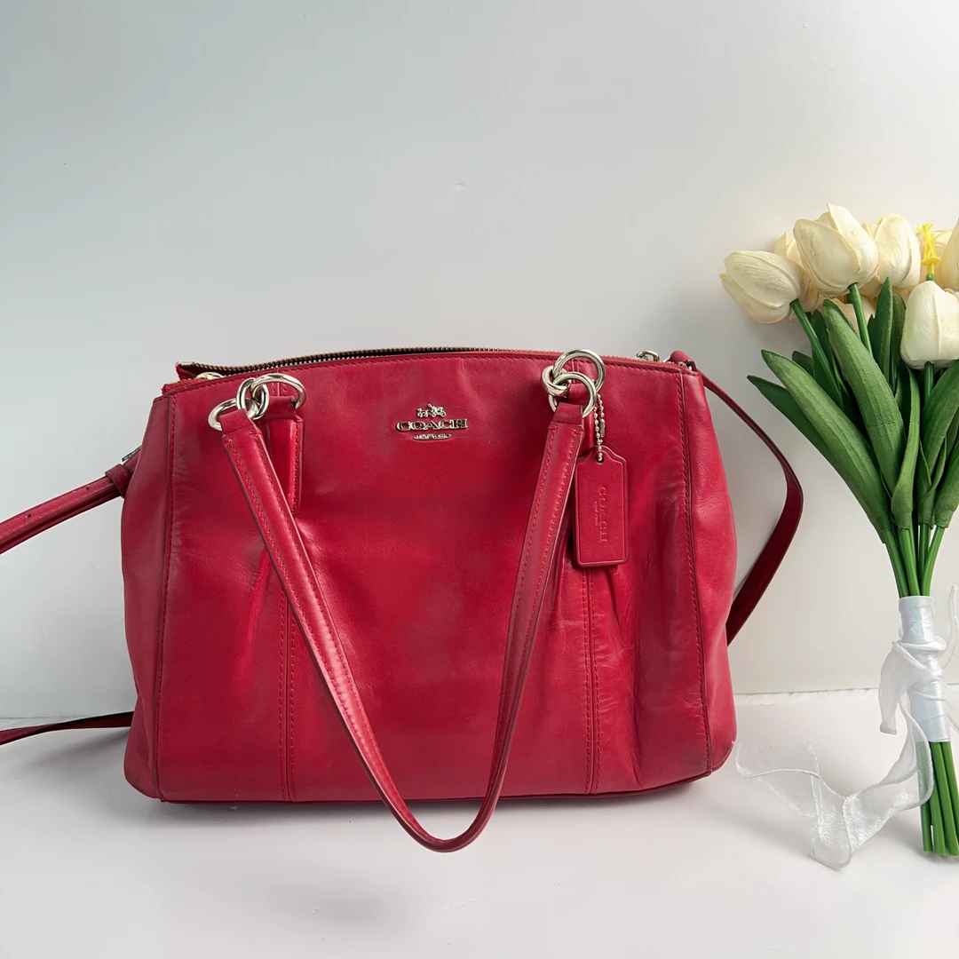 95新 COACH/蔻驰 蔻驰红色百搭单肩包C2175