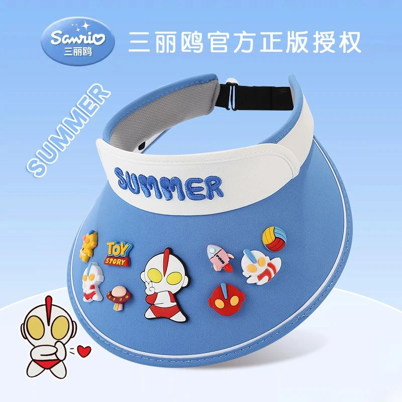 奥特曼儿童帽子男孩遮阳防晒帽夏户外防紫外线女童宝宝空顶太阳帽