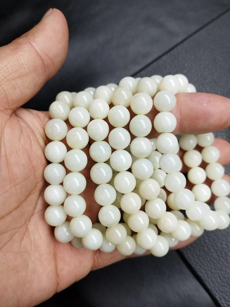 新疆和田玉白玉手串卡10