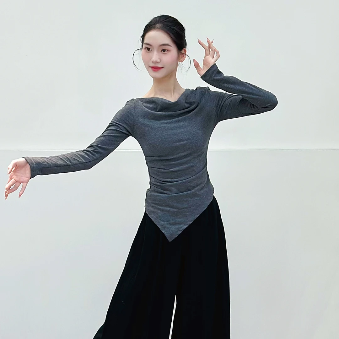 古典舞练功服女新款长袖日常可穿形体上衣现代舞蹈服中国舞演出服