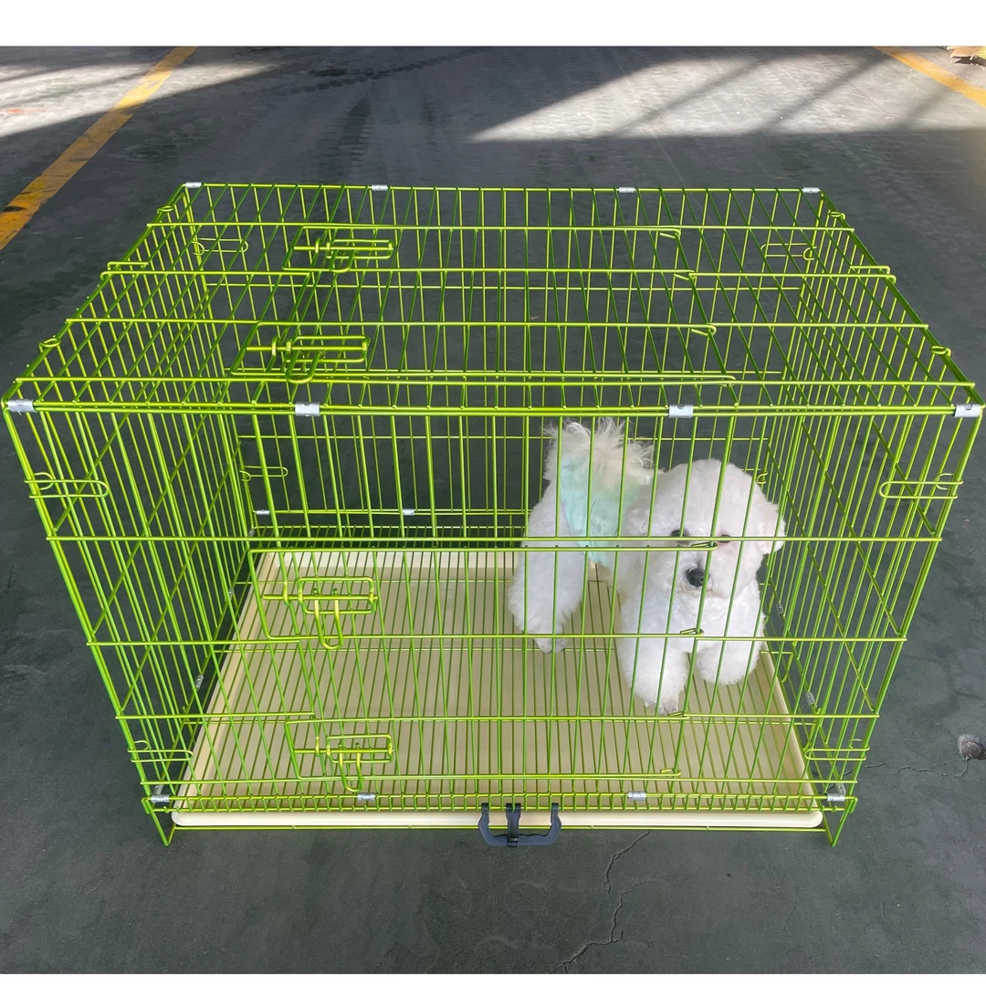 纳米折叠宠物笼加粗防锈狗笼子双门设计中小型犬家用