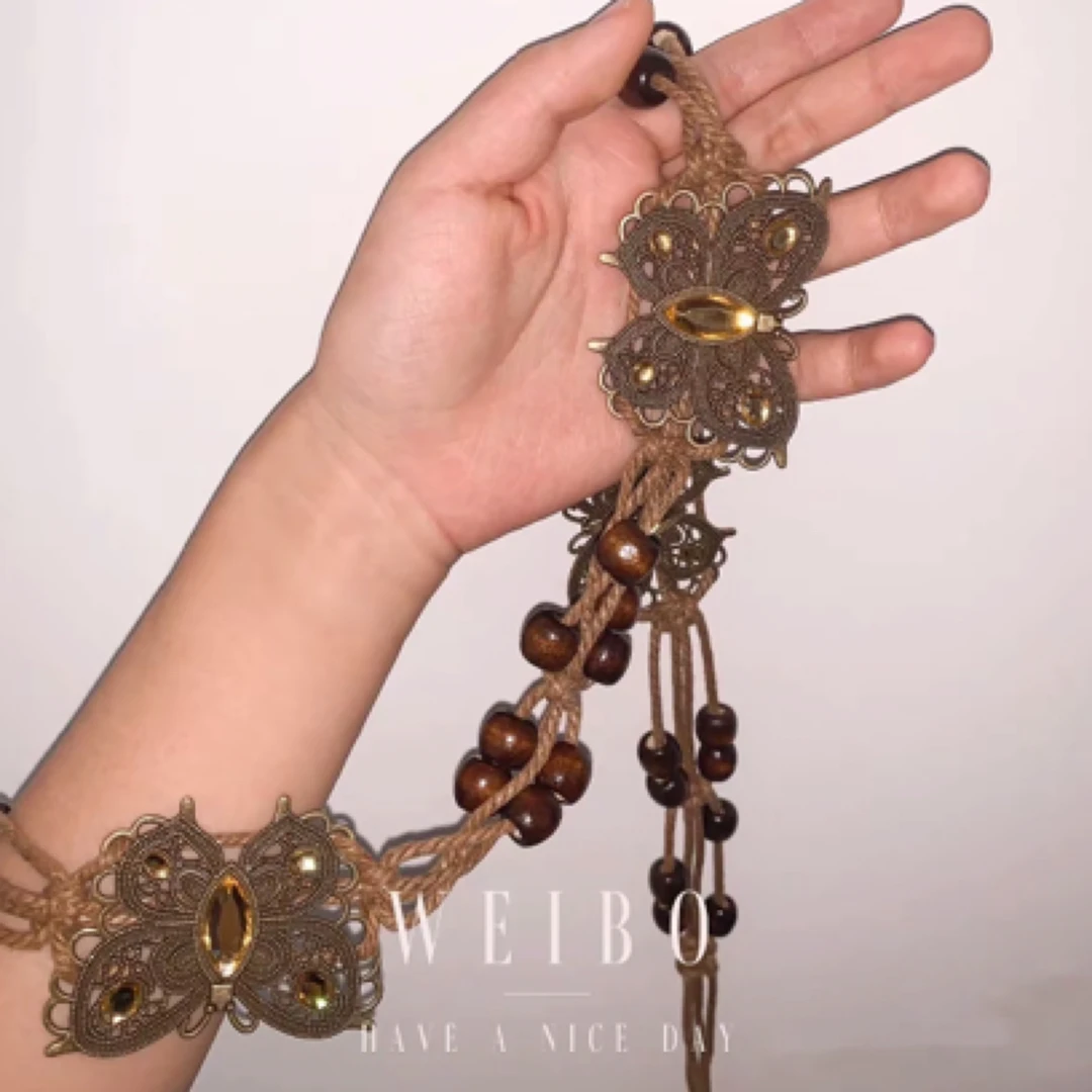 女百搭卡通图案编织成人腰带腰链气质牛仔绣花夏季