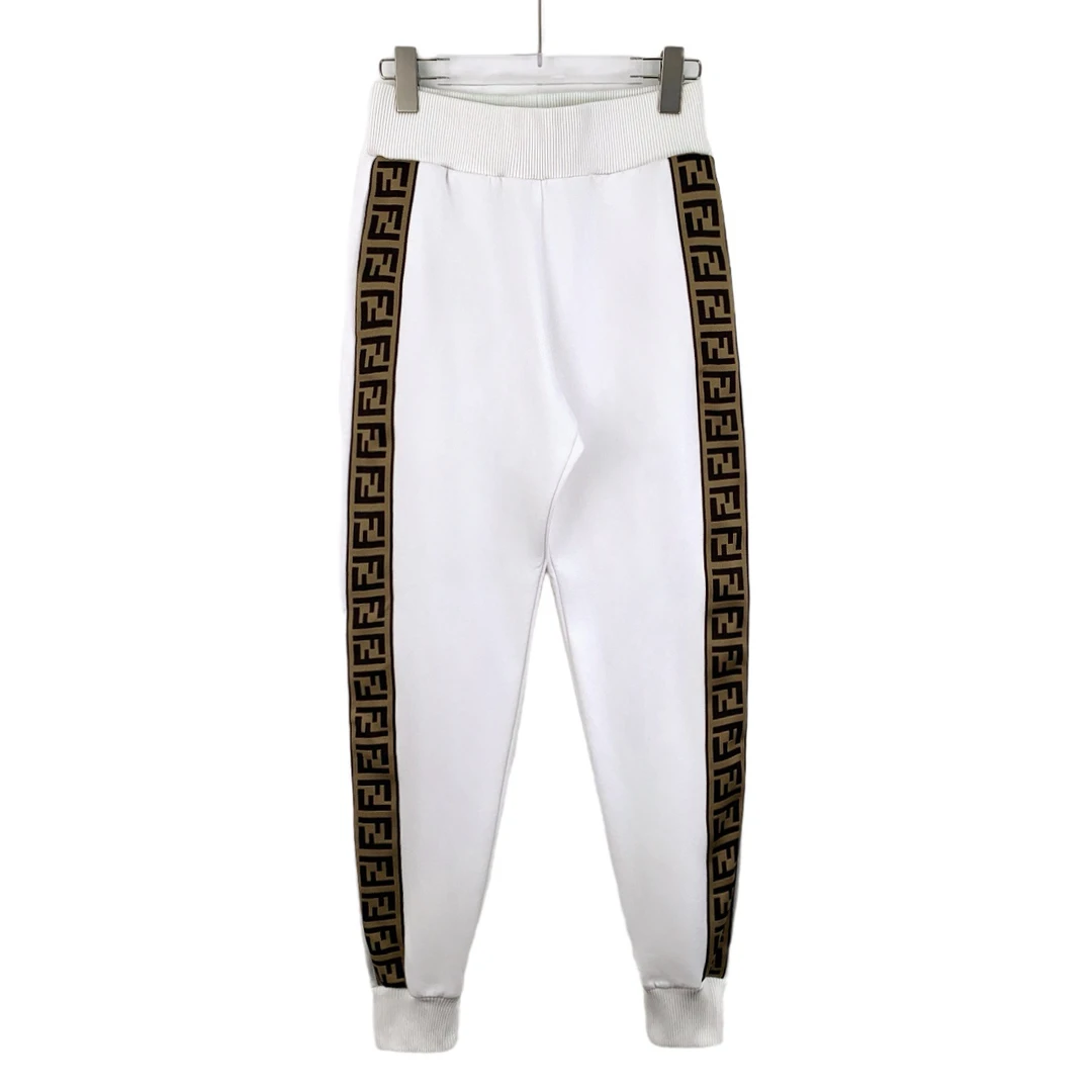 99新 FENDI/芬迪 DW0174 白色字母束脚休闲运动裤 40 M码