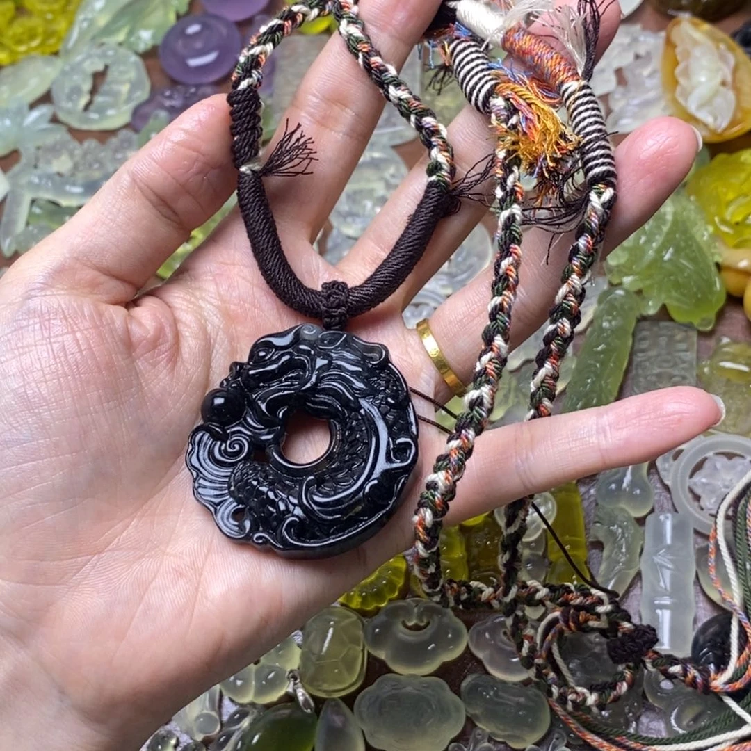 蛇纹石玉合金项链