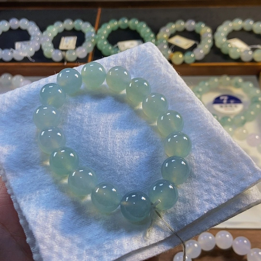 定制翡翠未镶嵌翡翠手串卡12+