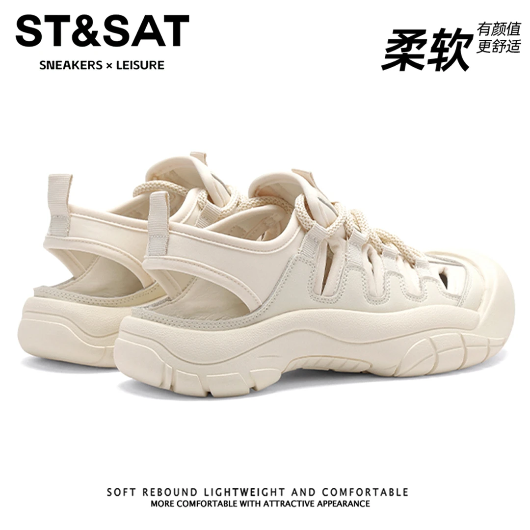 星期六包头速干涉水爆款旅游鞋2025新款夏季镂空透气运动罗马凉鞋