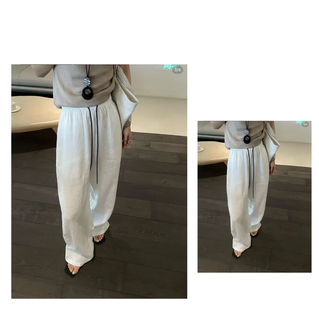 柚茗精选------------夏季显瘦阔腿百搭休闲裤-K