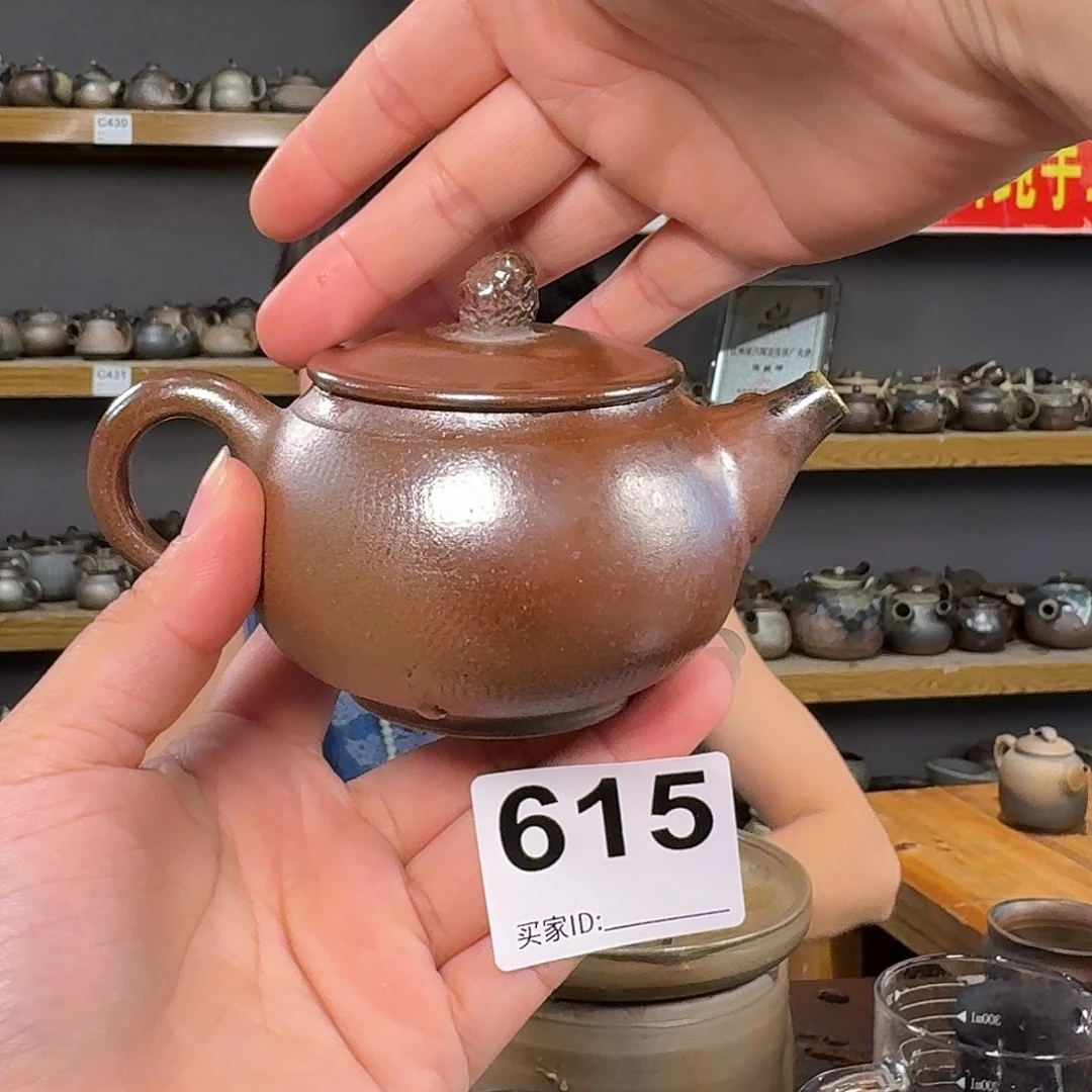 杯坭兴陶纯柴烧原矿泥料纯手工壶