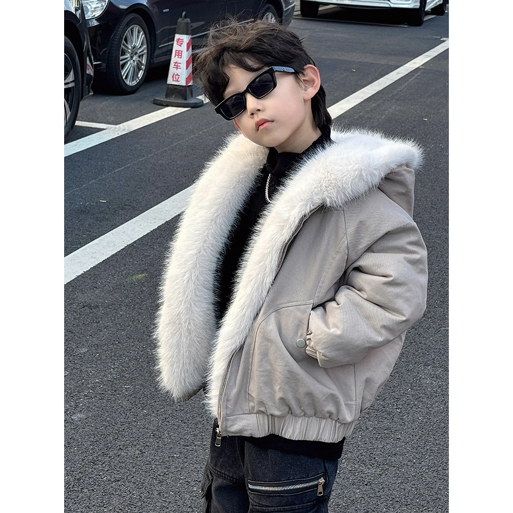 保暖外套冬季新款韩版洋气棉衣中小童秋冬装棉服24157【清】