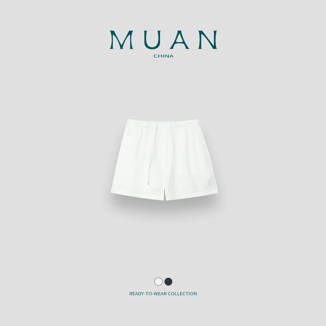 【夏日必备小短裤】“ 自然系列”定制100亚麻宽松阔腿短裤女HH-5981