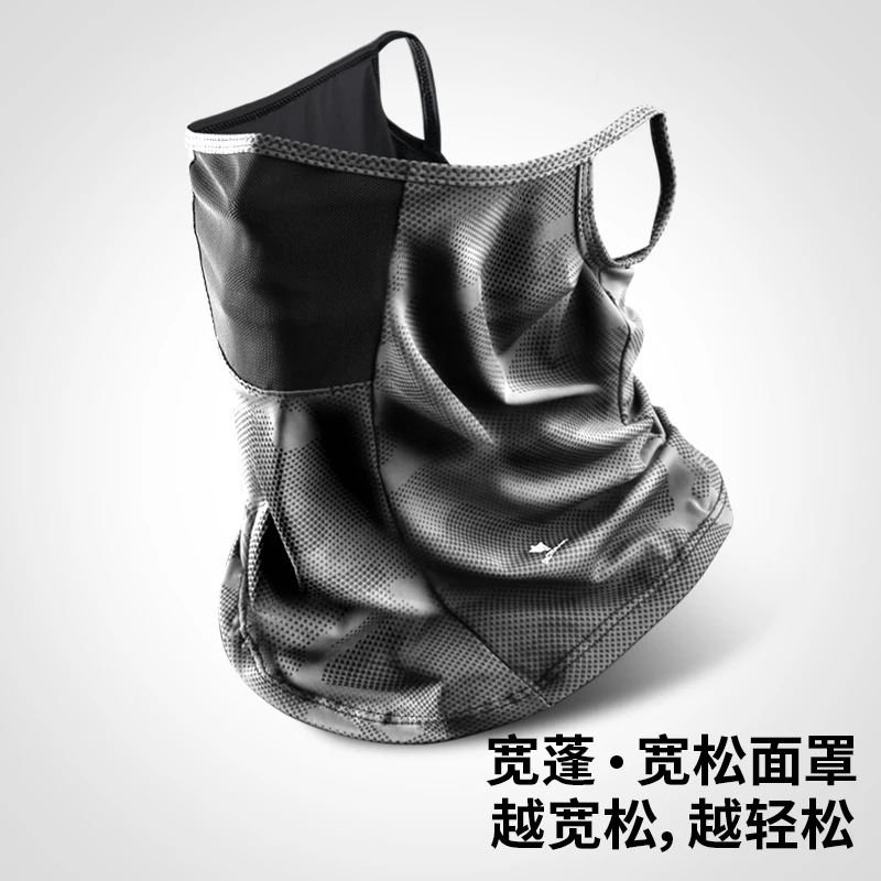 战术鸟宽蓬丨宽松面罩夏季冰丝防晒围脖男脸罩大码钓鱼护脸遮阳