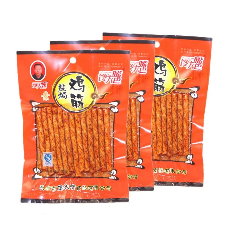 10袋起包邮馋大嘴巴盐焗鸡筋素牛筋辣条面筋儿时回忆湖南零食特产