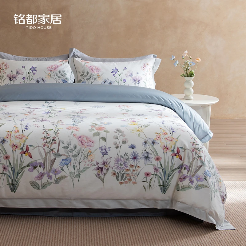 MIDOHOUSE「梦艺花园」100支床上四件套新疆长绒棉全纯棉床品套件