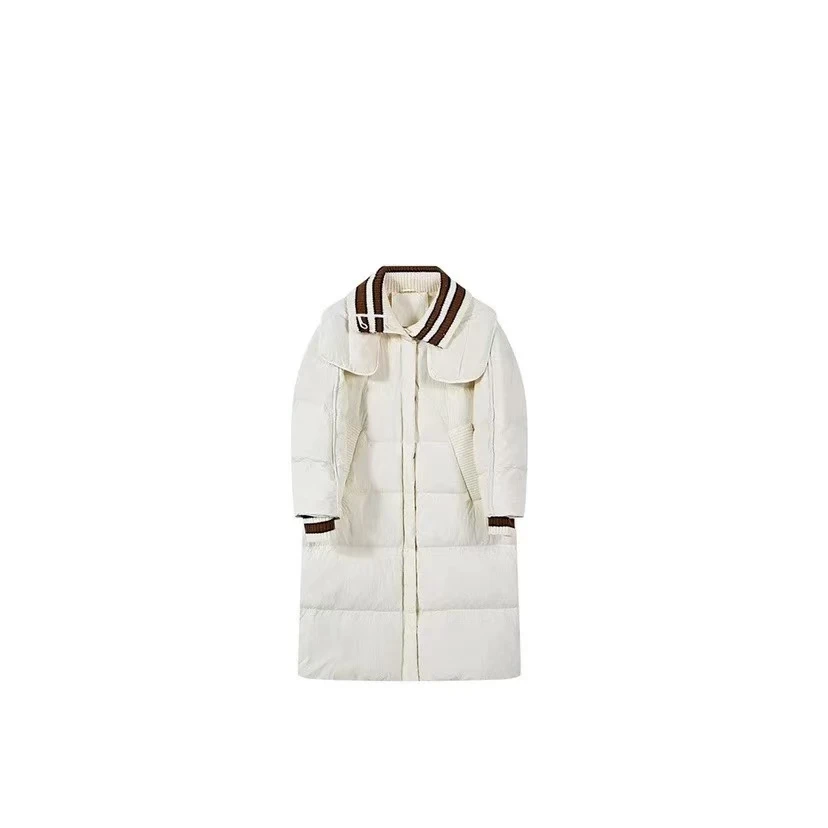 【雪屋大鹅被】可溯源安心90白鹅绒  针织领中长款鹅绒服