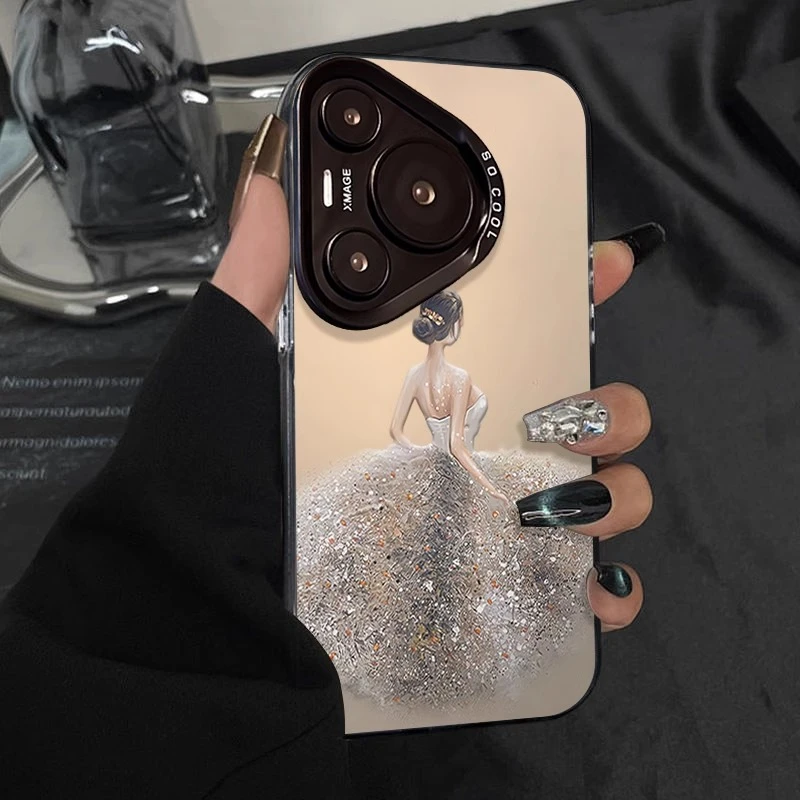 天鹅纱裙适用华为pura80pro气质mate80pro手机壳女神p70pro时尚60