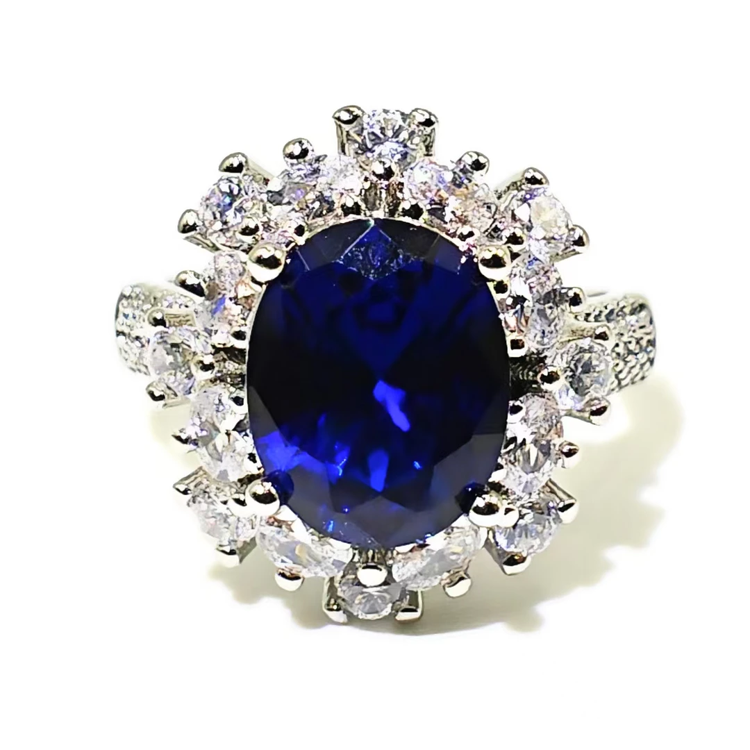 戒指【蓝色】精致豪镶设计款戒指DX-1304