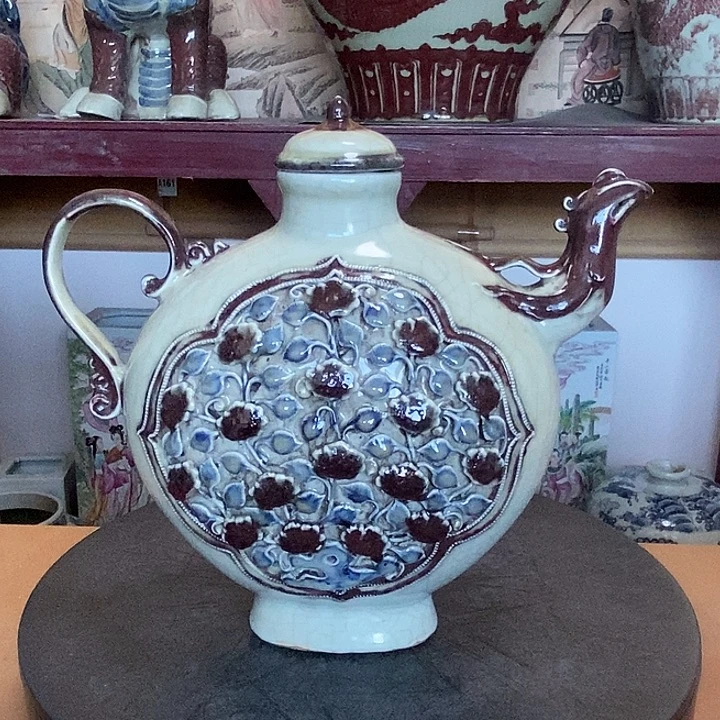 多***吉陶壶景德镇陶瓷青花釉里红壶