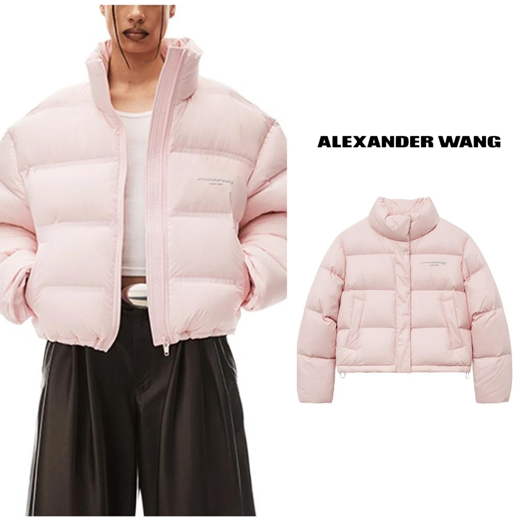 全新未使用  亚历山大王 徽标短款羽绒服