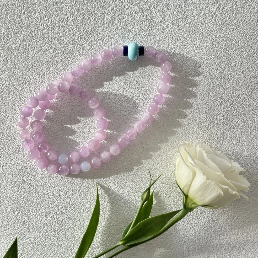 曦光里【紫气东来】九紫离火双圈手链紫锂辉石绿松石手串水晶手链