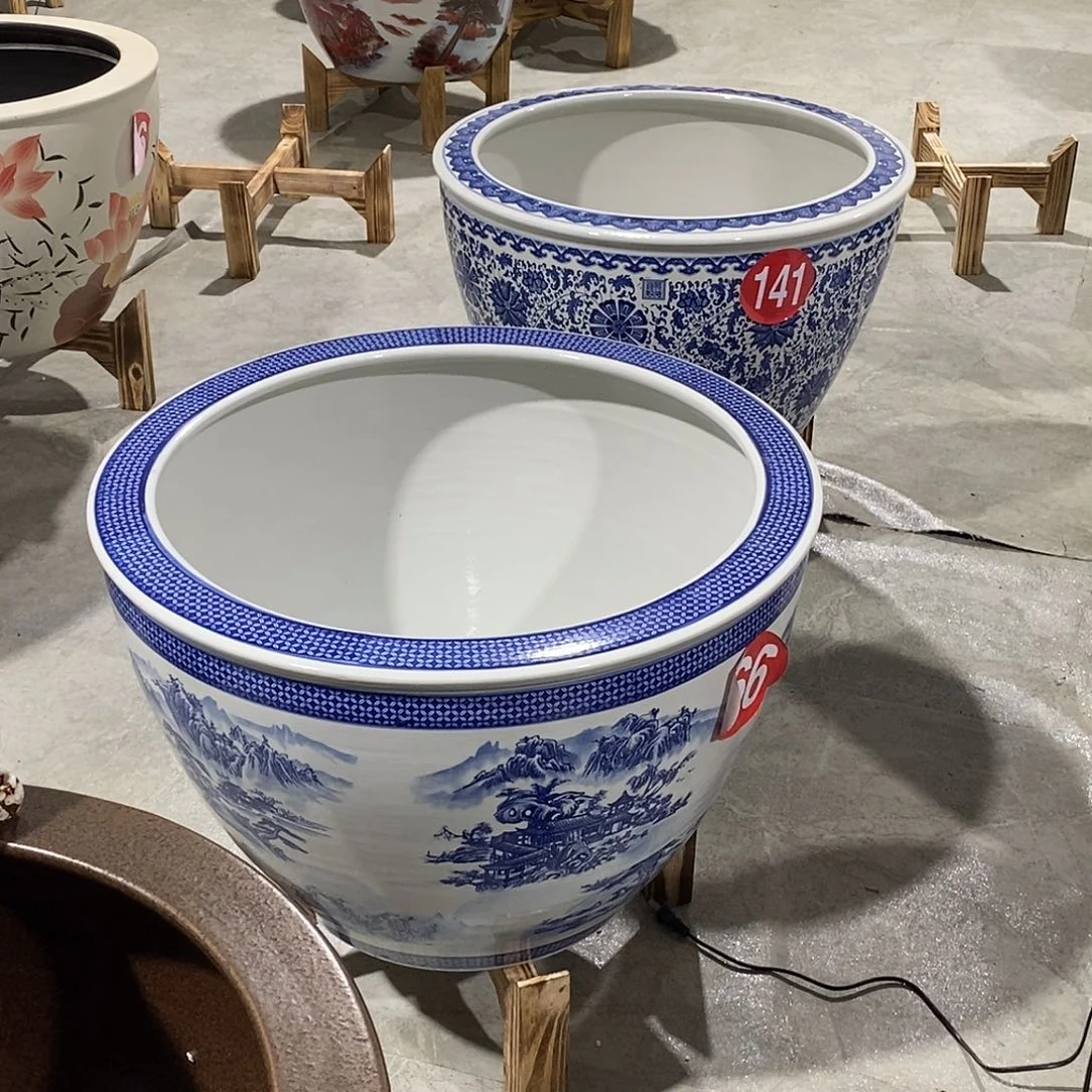 幸***洋景德镇陶瓷鱼缸艺术