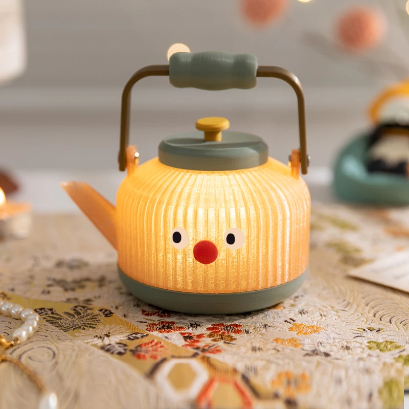 阿楹 可爱治愈解压小夜灯摆件户外露营氛围感装饰玩具把把壶礼物