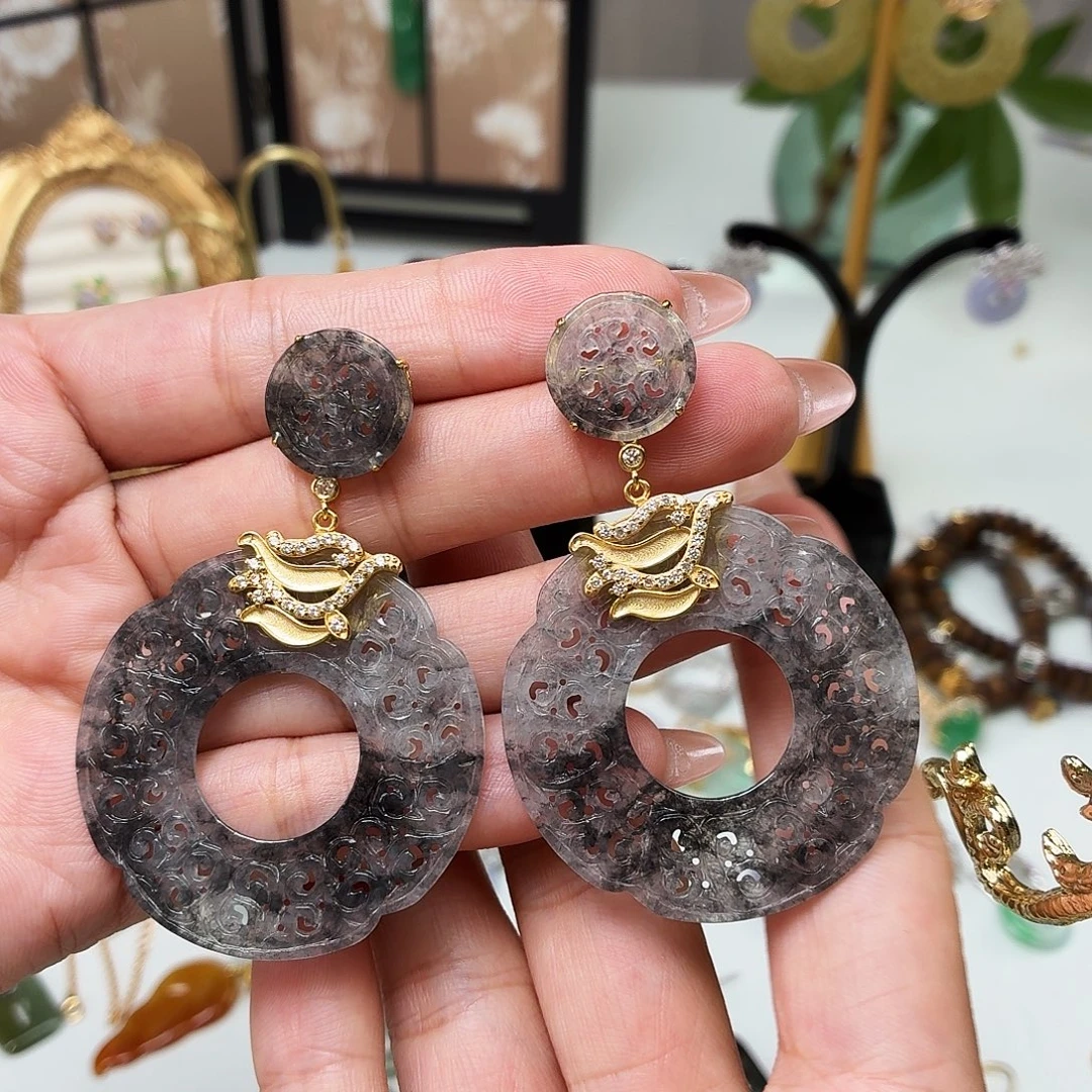 舟***@翡翠银S925镶嵌耳饰