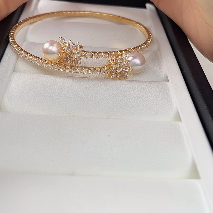 海水珍珠银S925镶嵌手绳