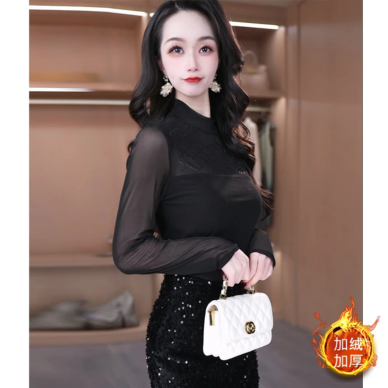 【主播同款内搭】高腰黑色女秋冬新款洋气高端品牌显瘦打底-22590