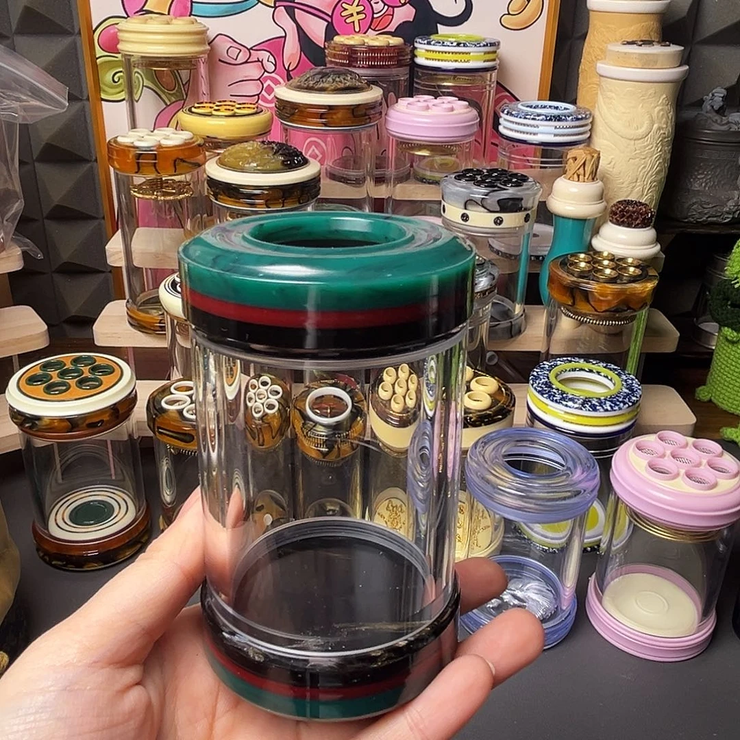 韩国绿三拼蝈蝈罐一个