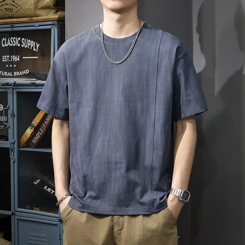 aoyu/遨宇高端重磅男士t恤短袖夏季新款时尚ins休闲潮牌圆领体恤